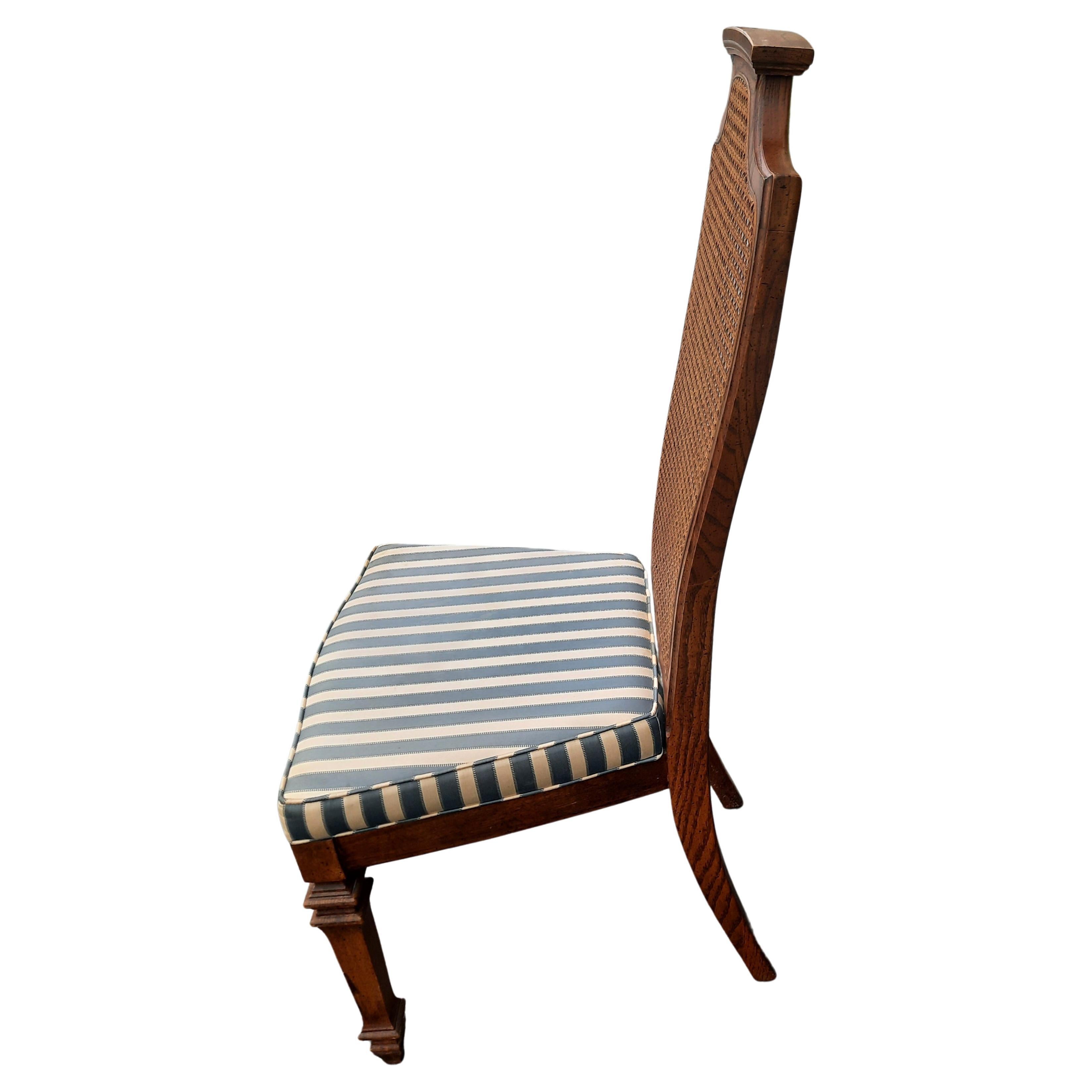 French Country Walnut Cane Back Upholstered Seats 1