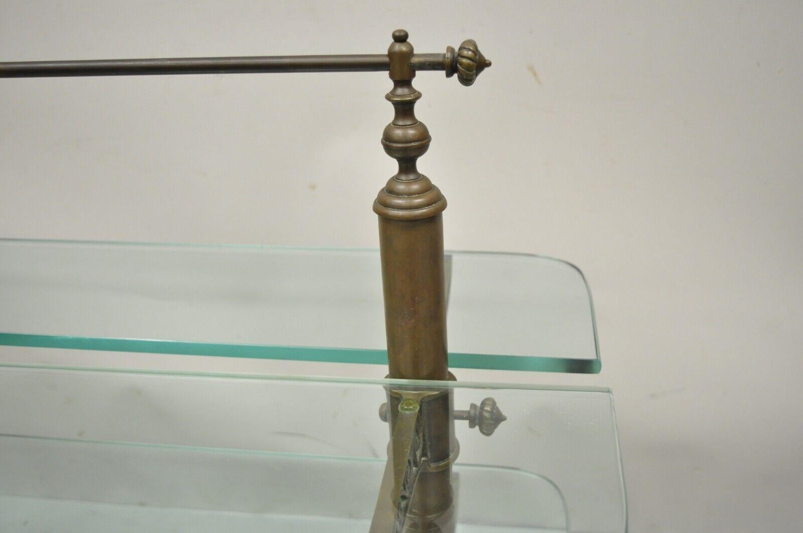 French Country Walnut Marble and Bronze Patisserie Pastry Shelf Display Stand In Good Condition In Philadelphia, PA