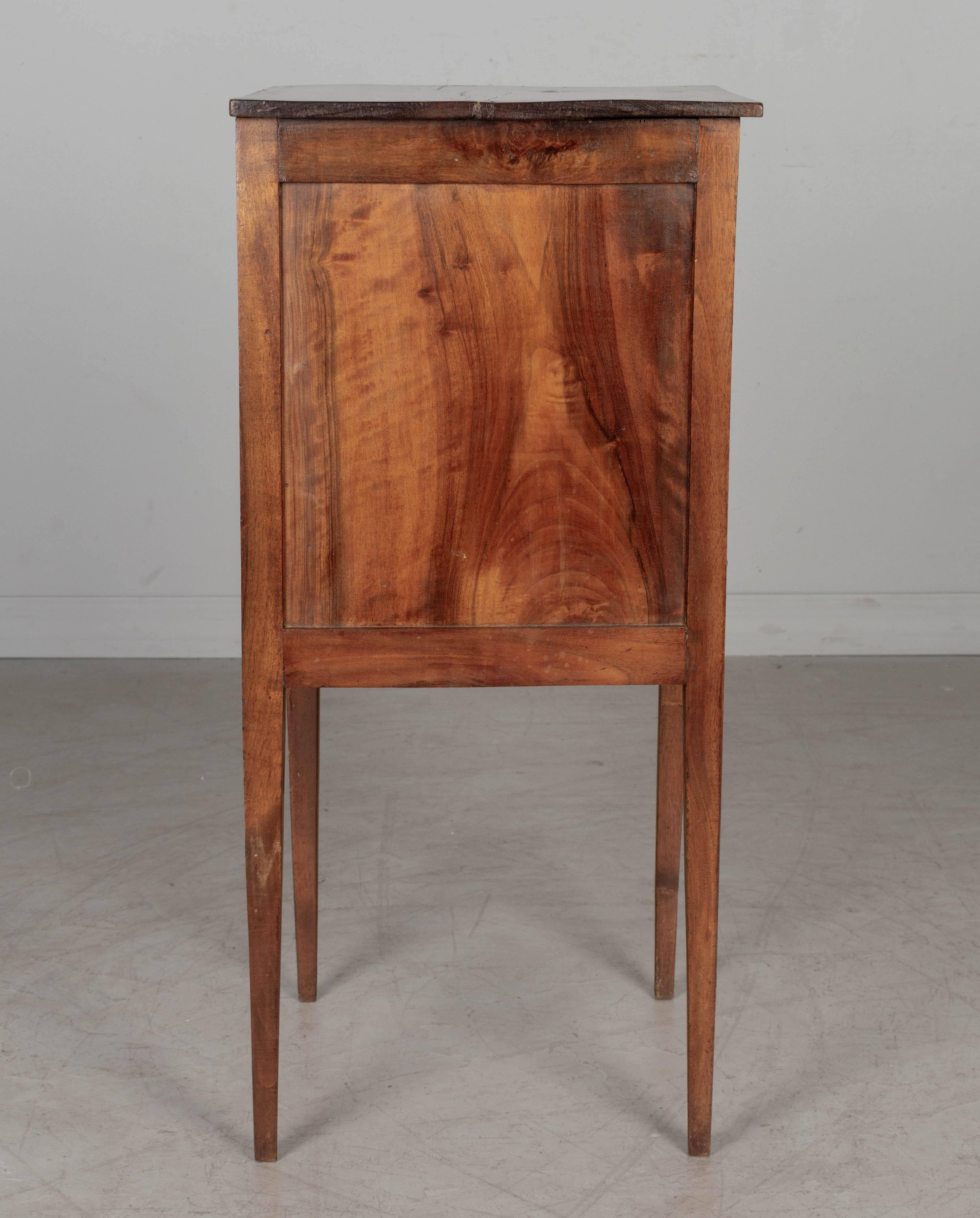 French Country Walnut Side Table with Tambour Door For Sale 2