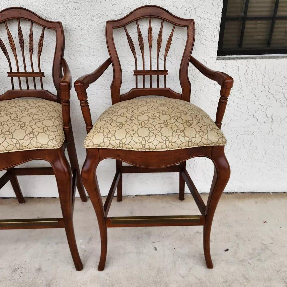 French Country Wheatback Bar Stools For Sale 3