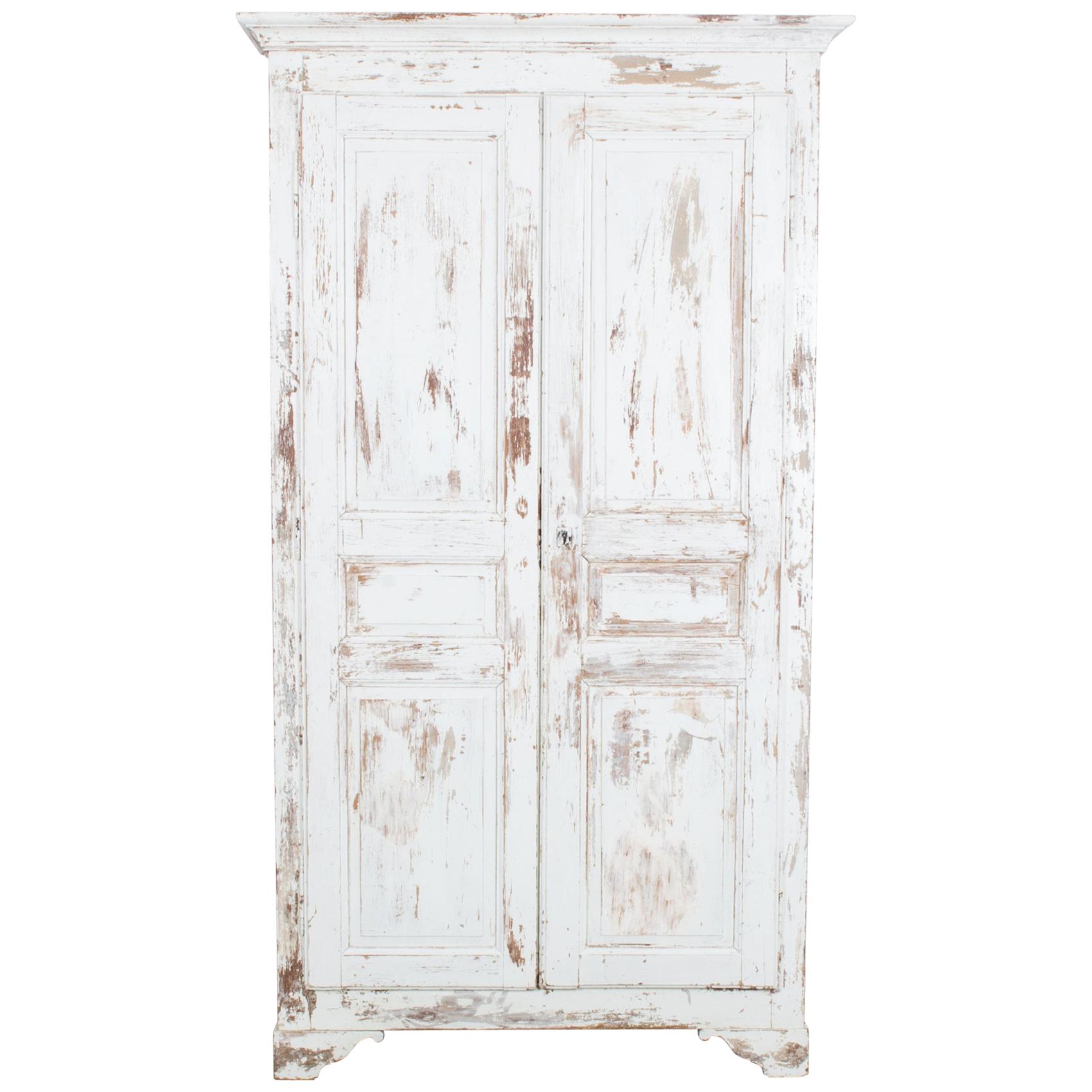 French Country White Armoire