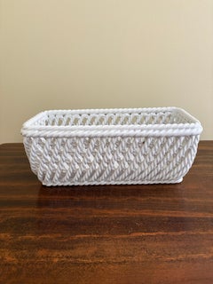 Panier à Cache Pot en Céramique Blanche Tressée