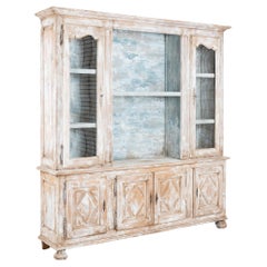 Vitrina vitrina librería pintada en blanco estilo campestre francés, hacia 1940