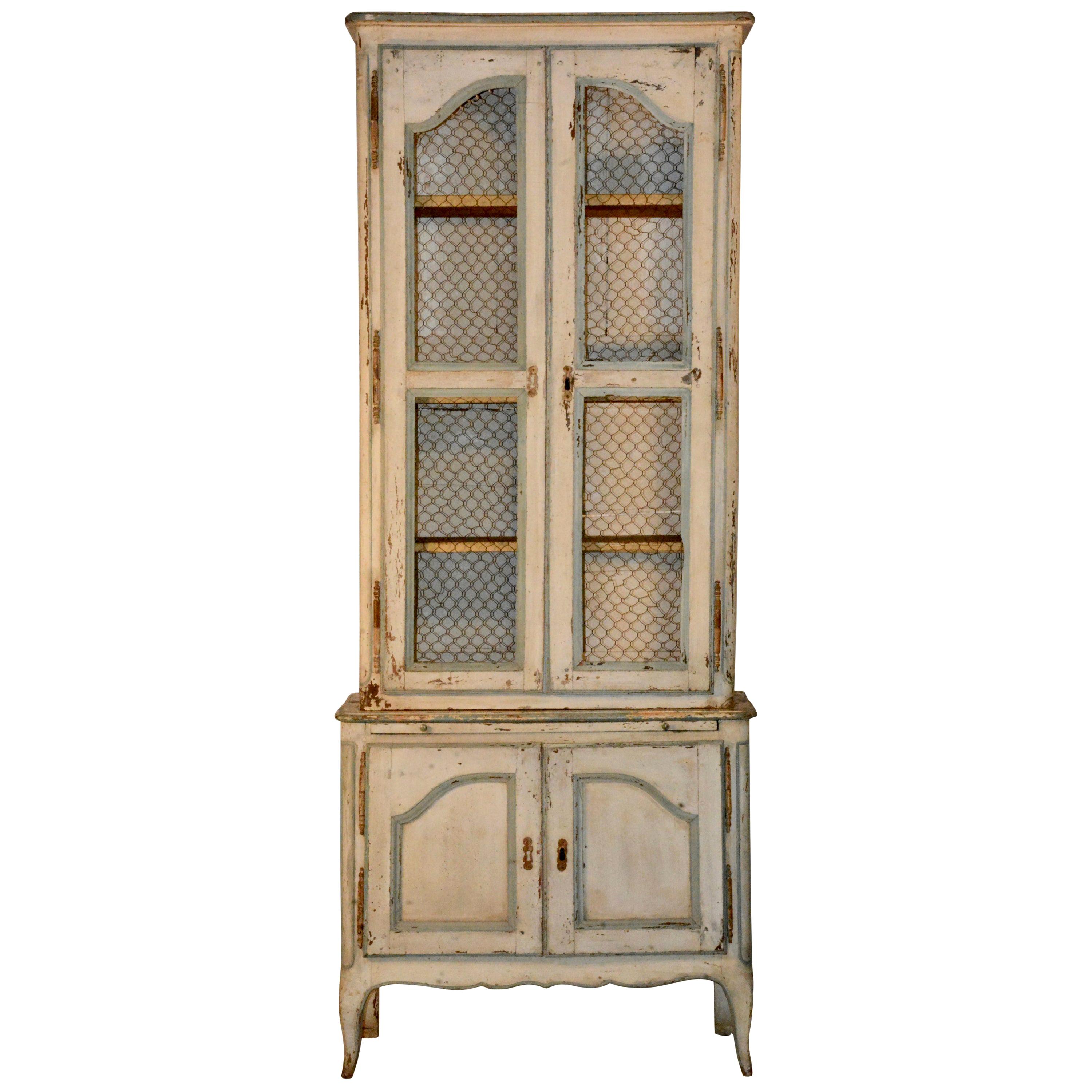 French Country Wire Front Cupboard, 19th Century