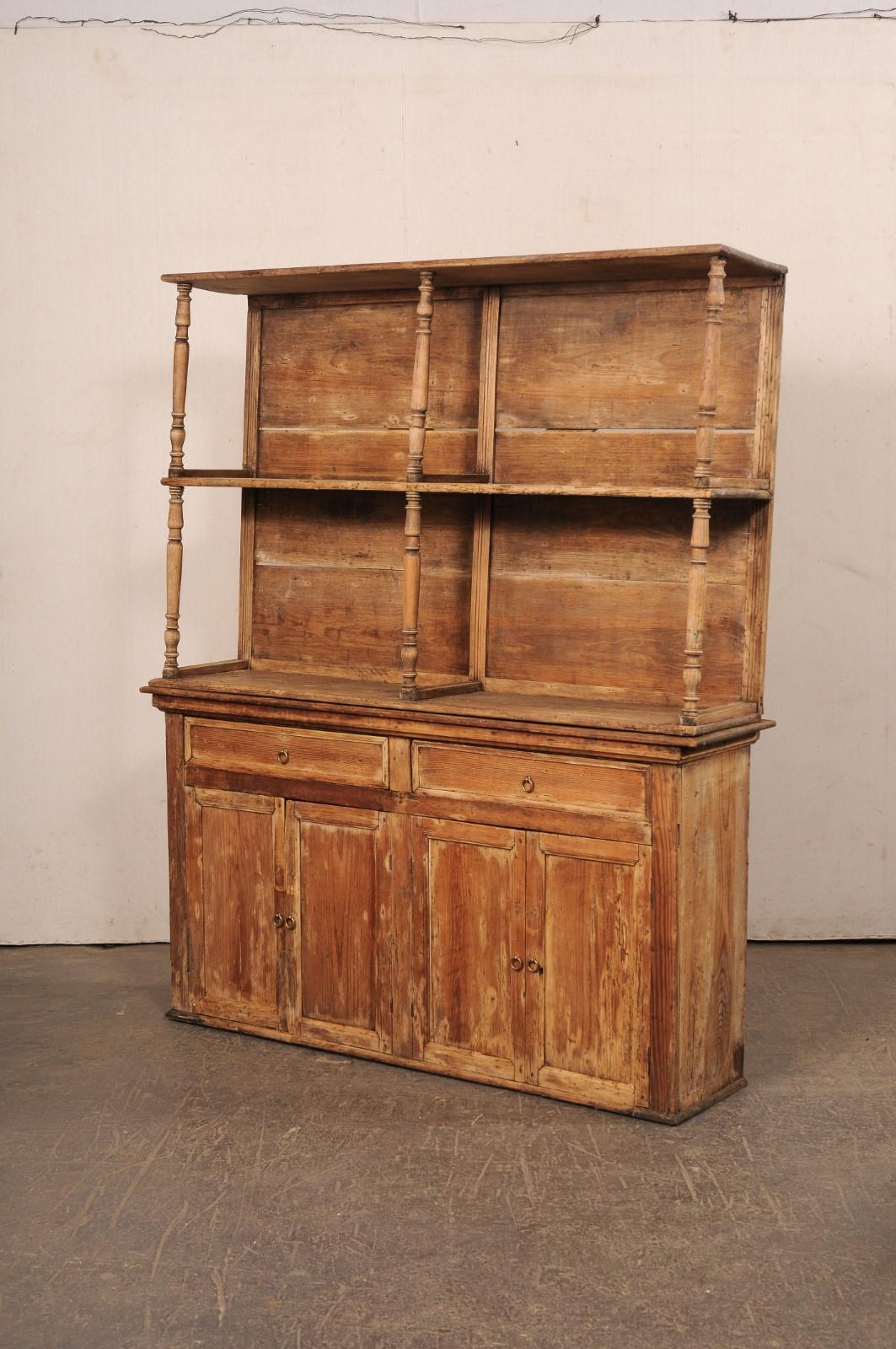 Französischer Hutch-Schrank aus Holz im Landhausstil, um 1850 im Angebot 6