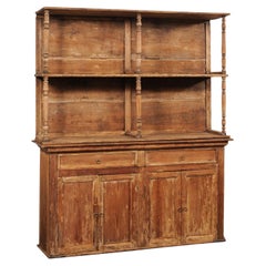 Antique French Country Wooden Hutch Cabinet, Circa 1850