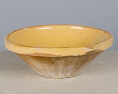 French Country Yellow Glazed Earthenware Tian Bowl, Rustic Provence