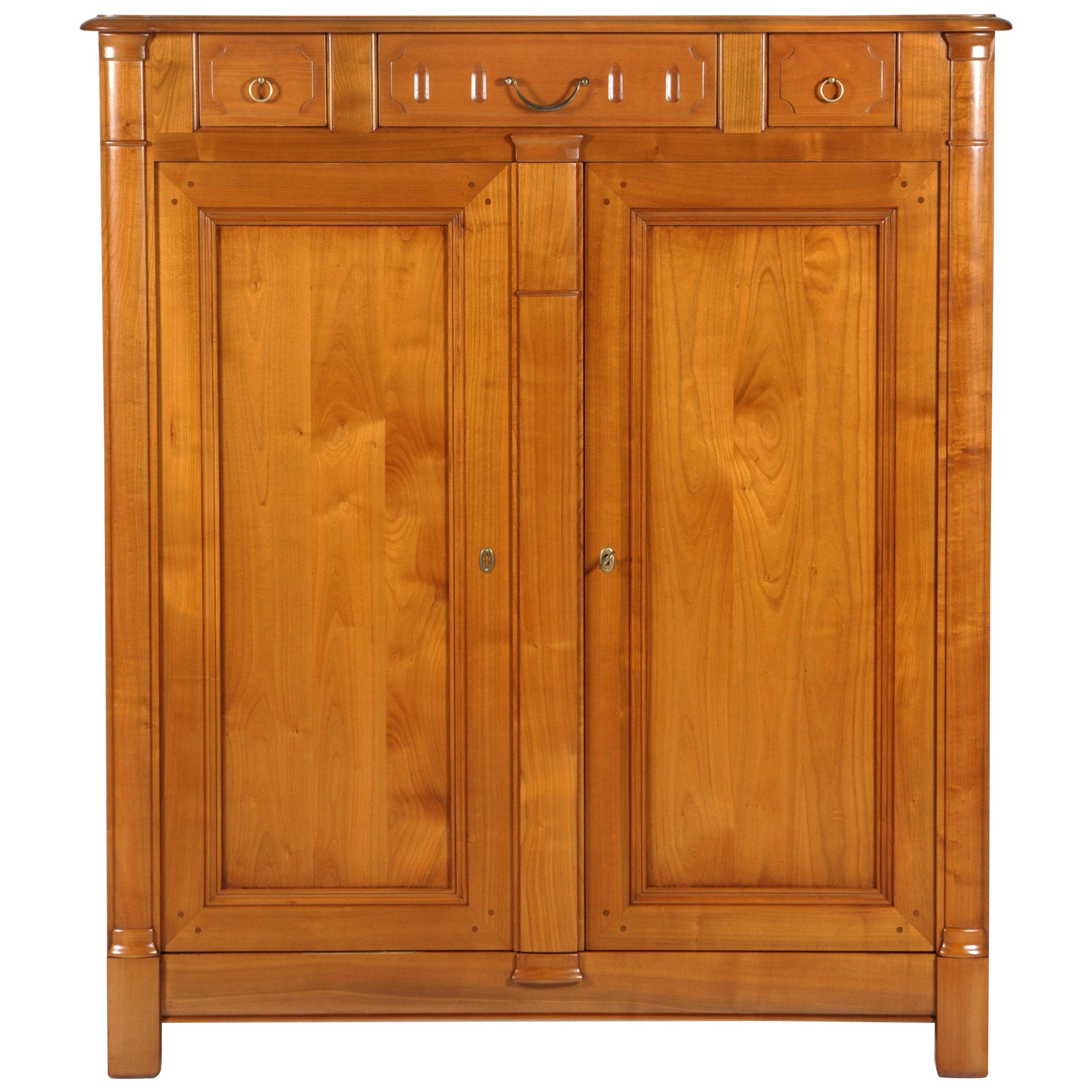 French Countryside Sideboard, 2 Doors and 3 Drawers, Blond Wild Cherry Stained
