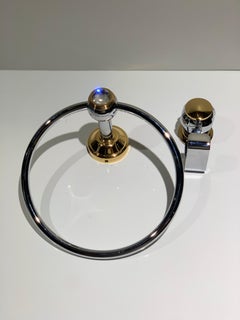 French Couture Cast Bronze, Gold & Swarovski Crystal Towel Ring, Serdaneli Paris