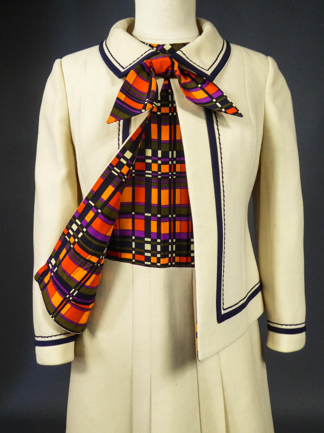 French Couture Dress and Jacket in the style of Balmain Circa 1972 4