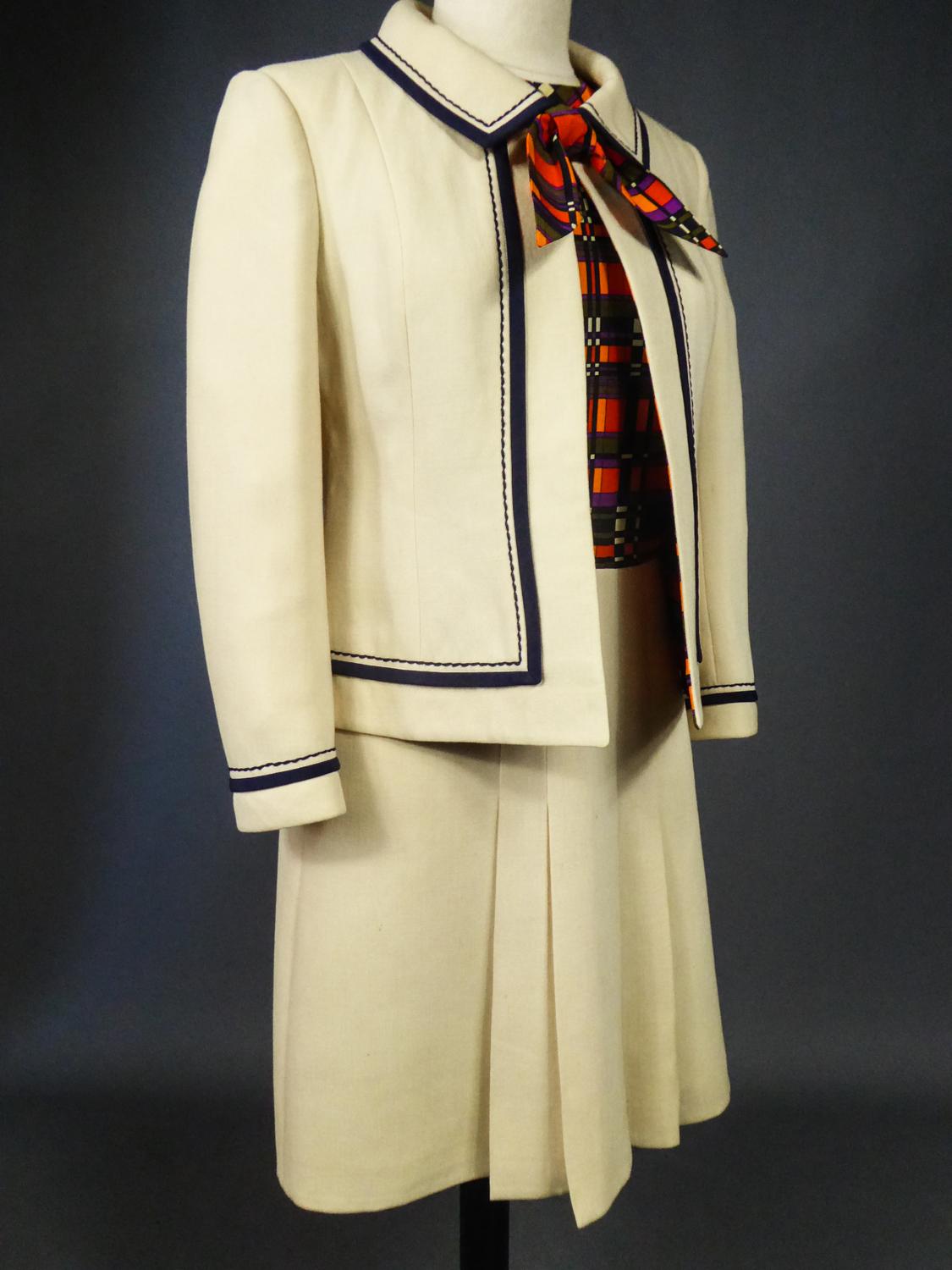French Couture Dress and Jacket in the style of Balmain Circa 1972 5