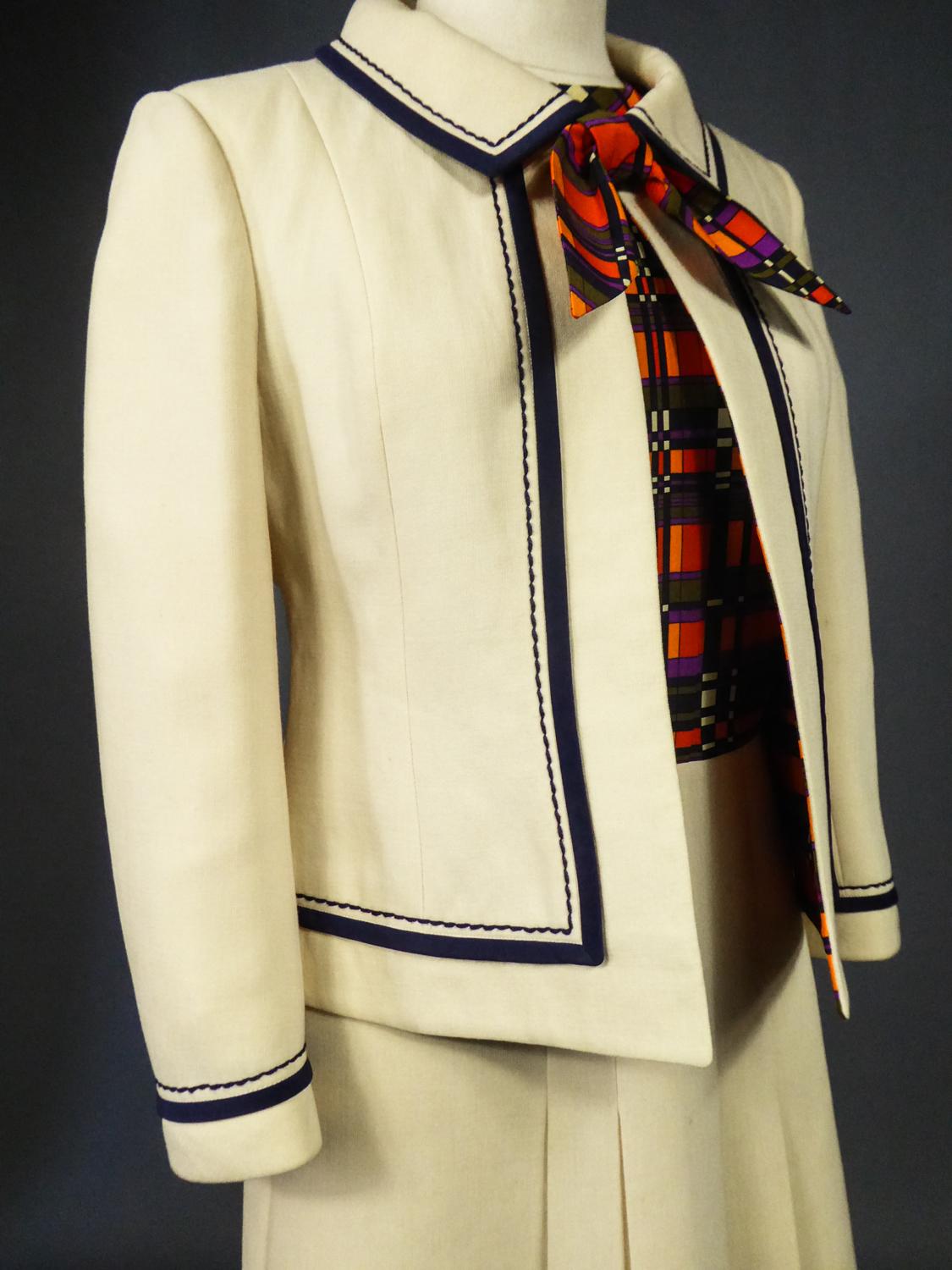 French Couture Dress and Jacket in the style of Balmain Circa 1972 6