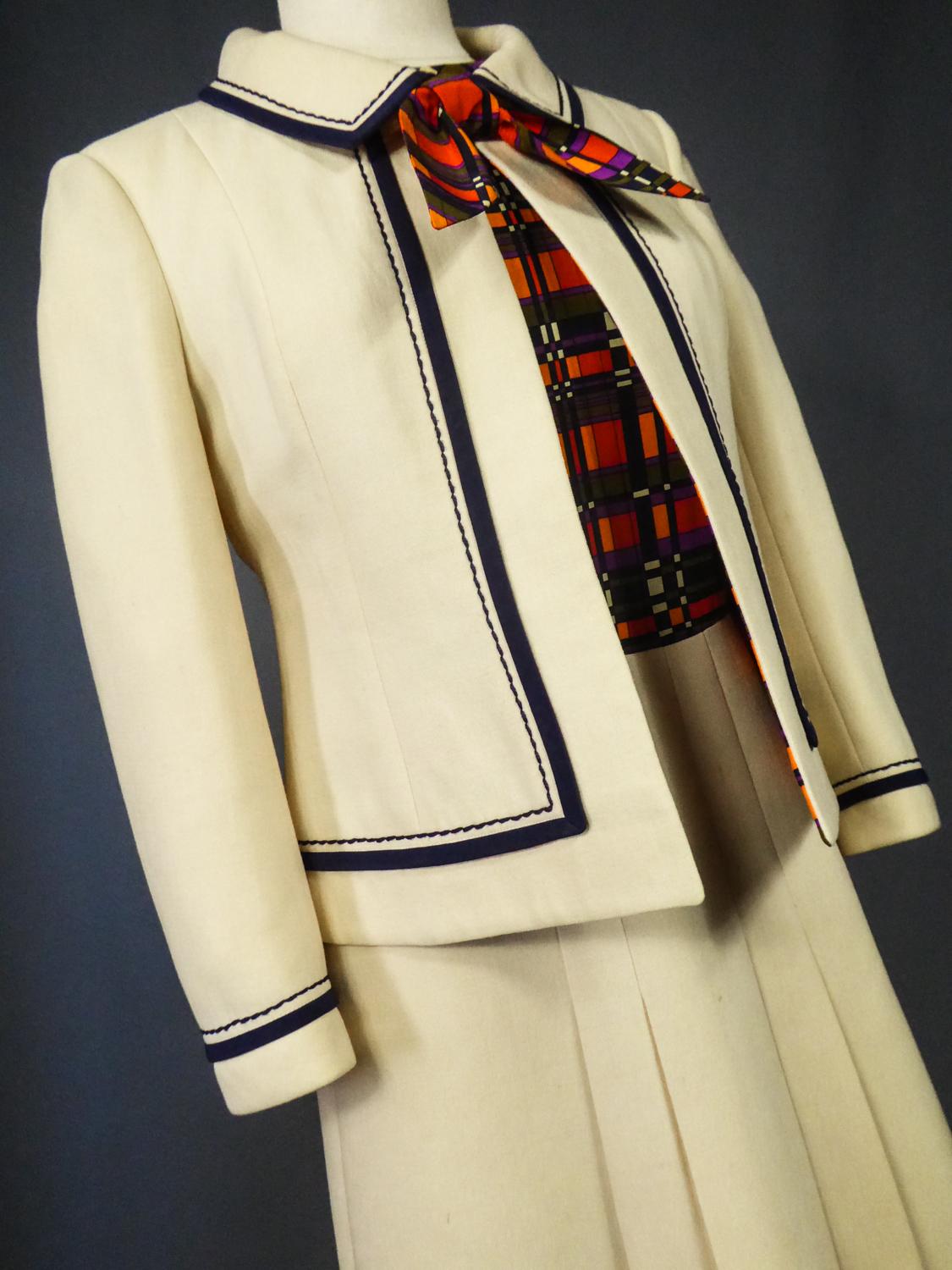 French Couture Dress and Jacket in the style of Balmain Circa 1972 13