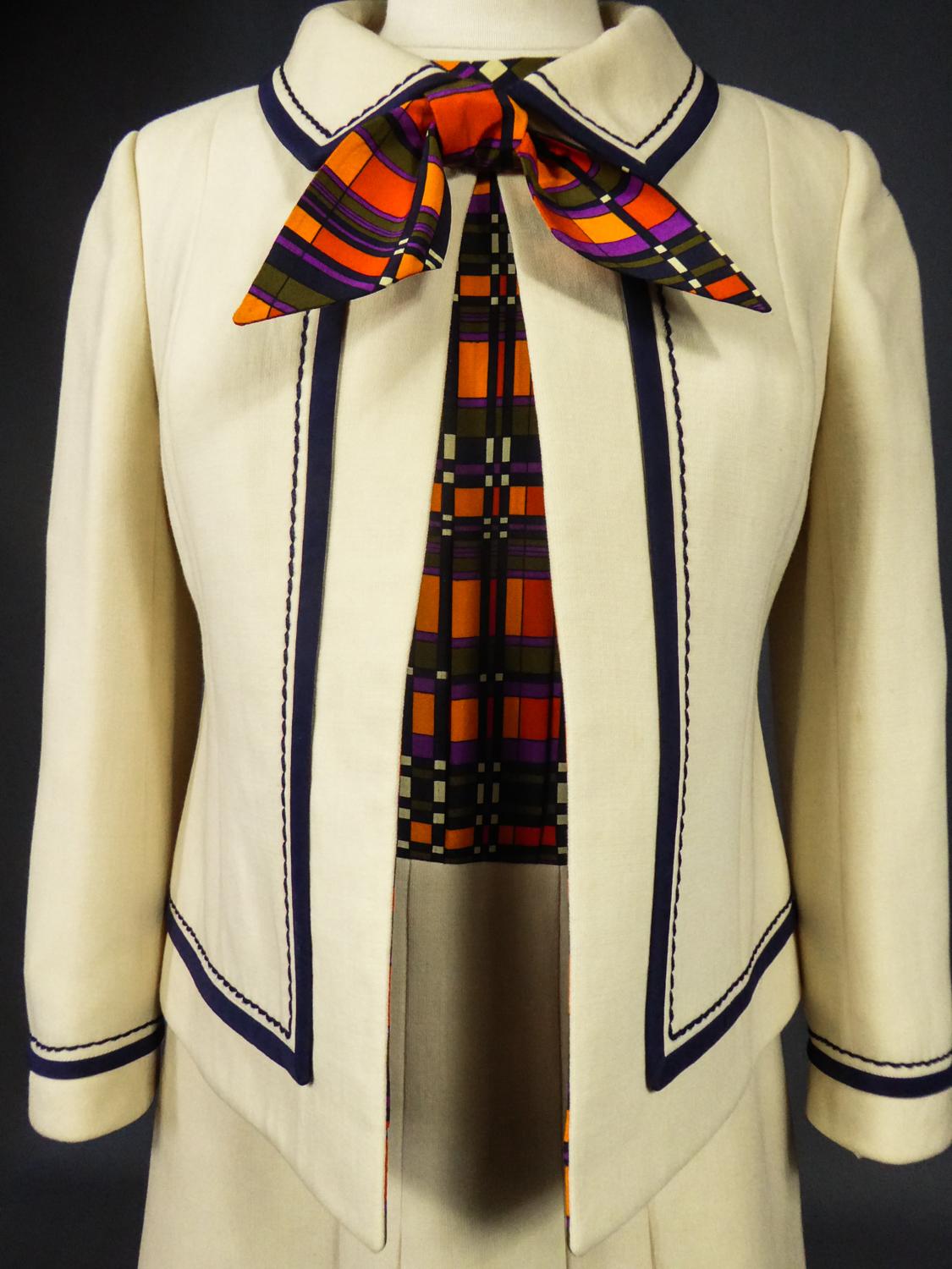 Women's French Couture Dress and Jacket in the style of Balmain Circa 1972