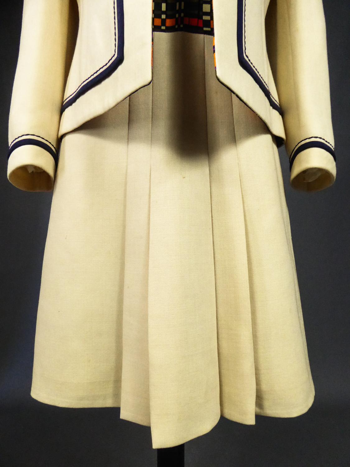 French Couture Dress and Jacket in the style of Balmain Circa 1972 2