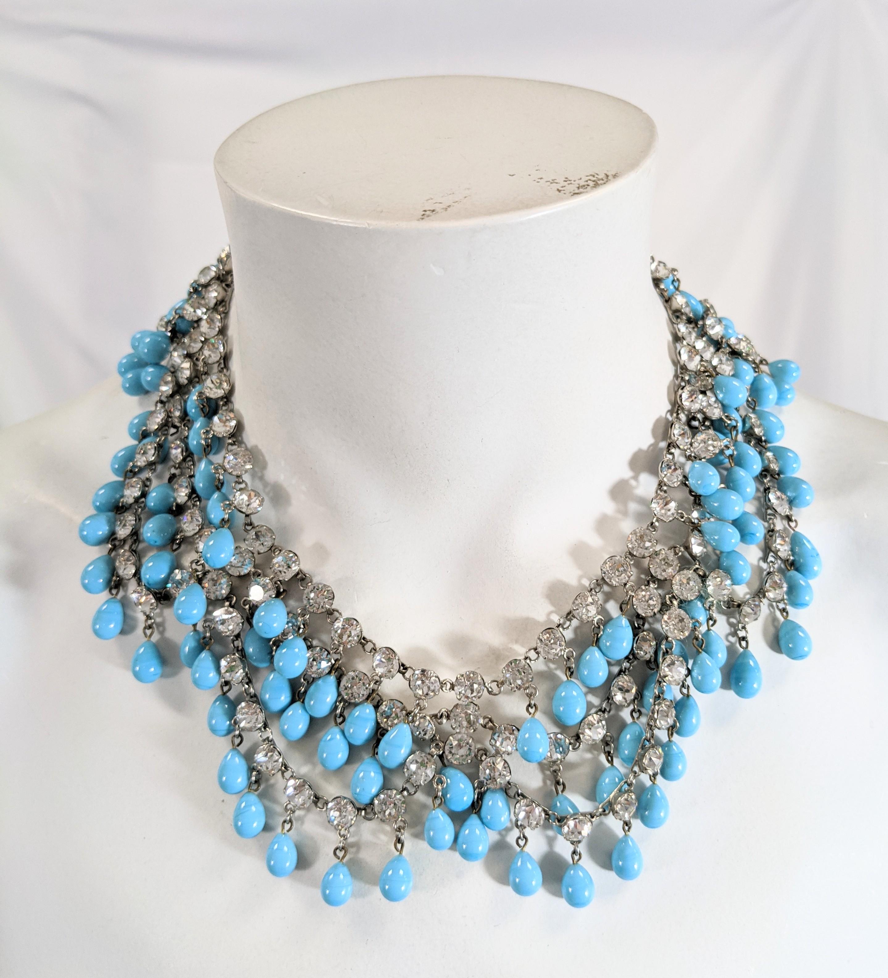 French Couture Paste and Pate de Verre Draped Collar For Sale 6