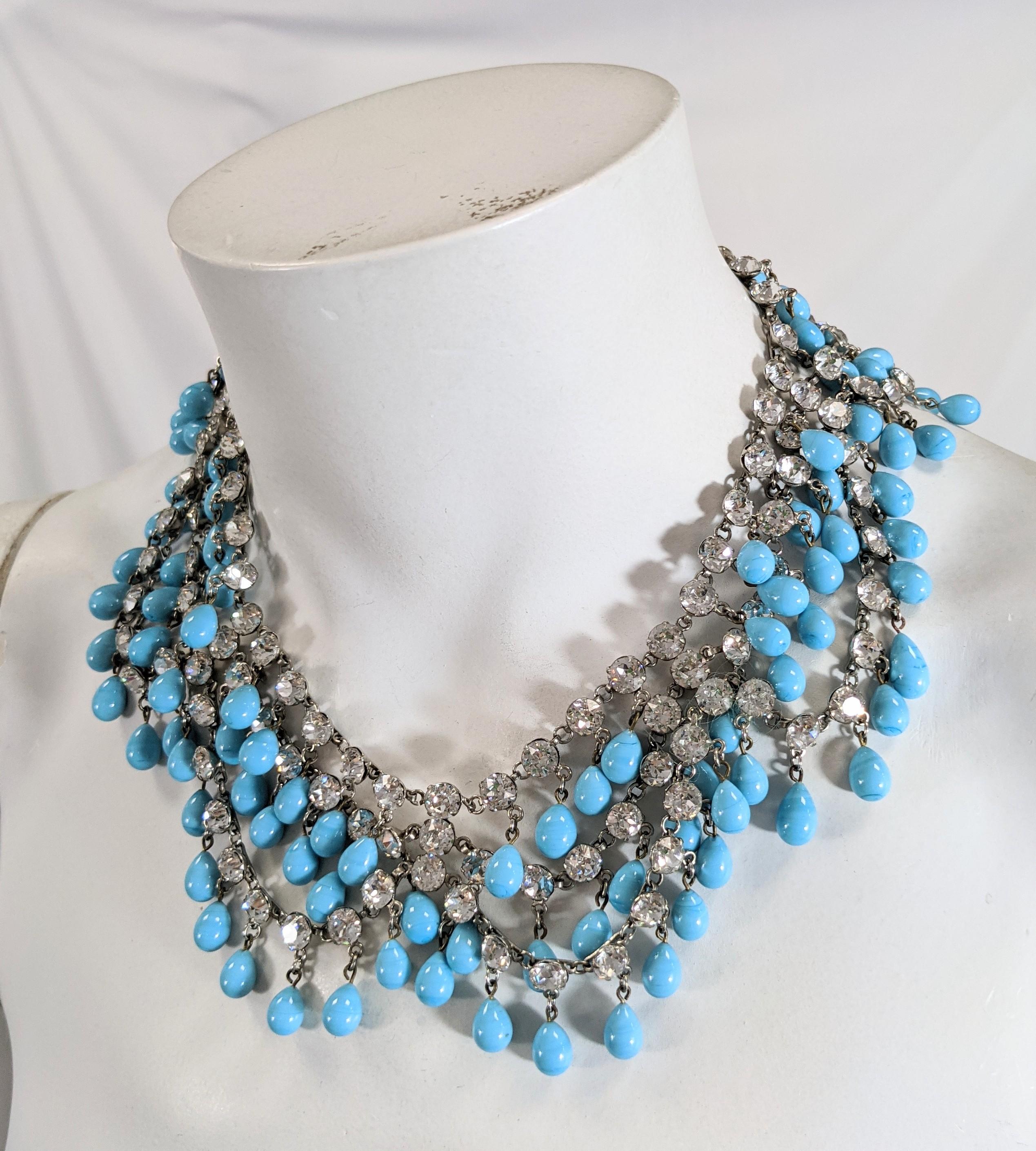 French Couture Paste and Pate de Verre Draped Collar For Sale 7