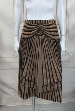 French Couture Trompe L'oeil Printed Skirt