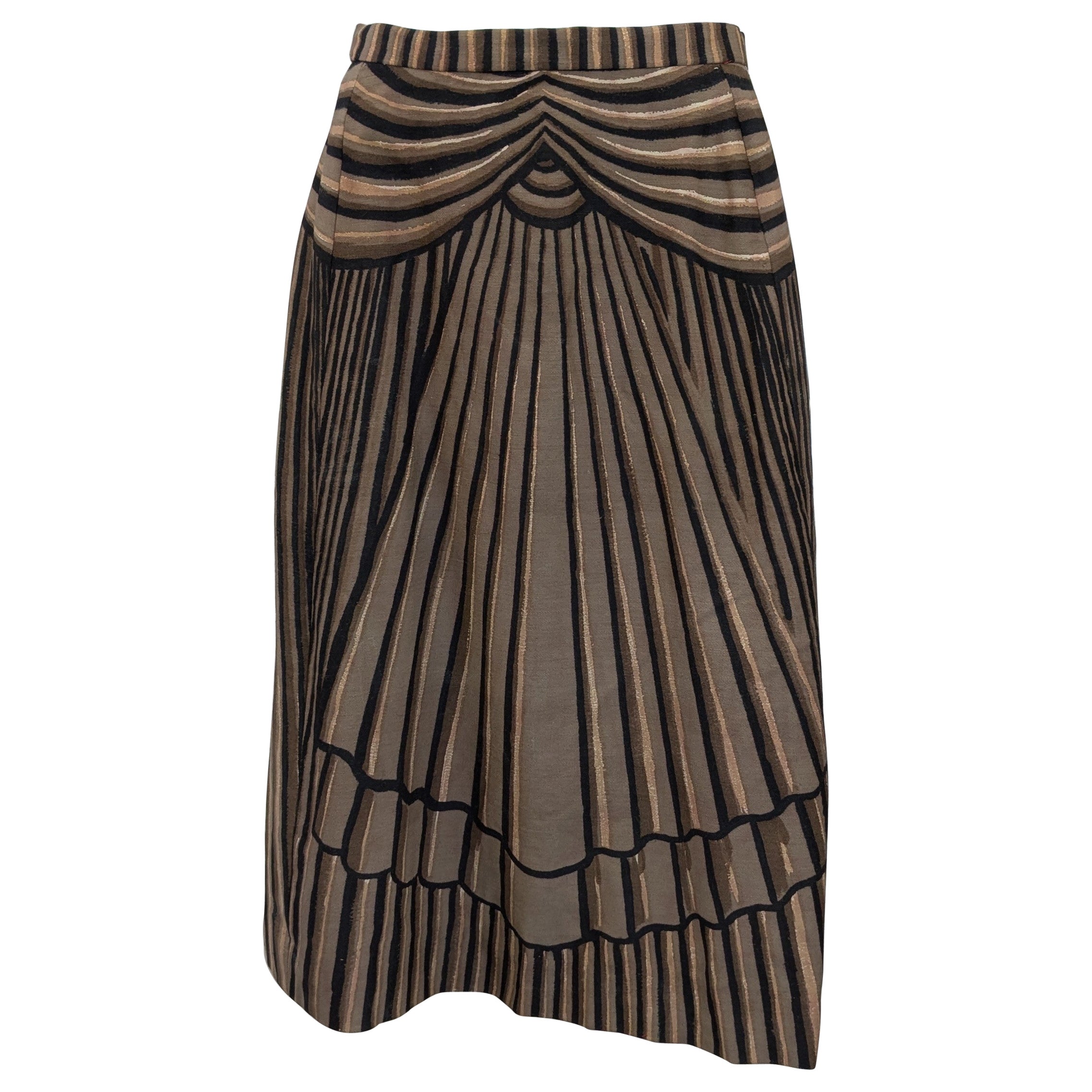 French Couture Trompe L'Oeil Bedruckter Rock