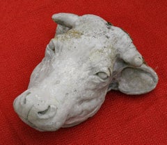 French Cow Head Sculpture from Outside of Butcher Shop