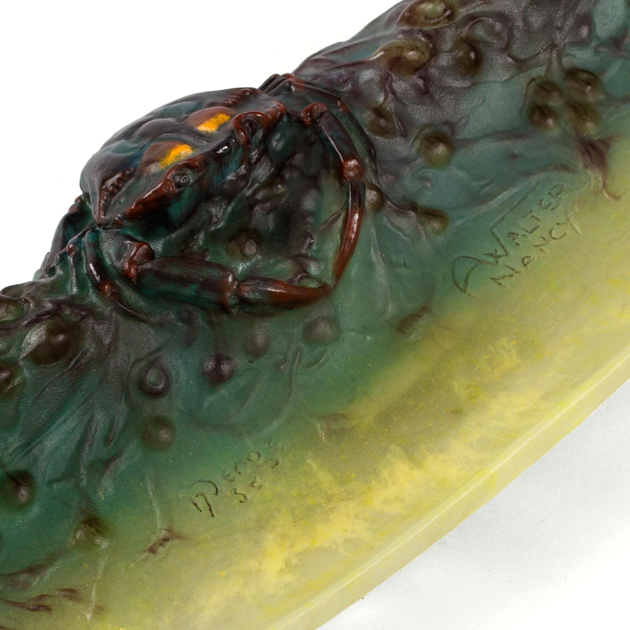 Art Nouveau Pâte de Verre Vide Poche francese 