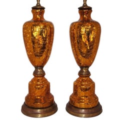Gold Crackled Mercury Glass Lamps