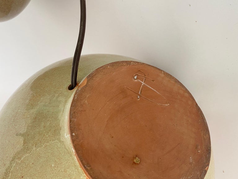 French Craftsmanship, Pair of Table Lamp, Ceramics, Brass, France