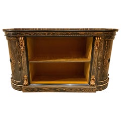 Credenza / Aparador Francés, Madera de Calamandro e Incrustaciones de Madera Satinada, Circa 1890