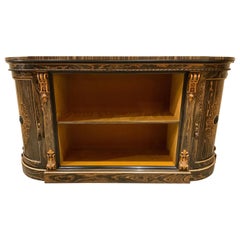 Used French Credenza / Sideboard, Calamander Wood and Satin Wood Inlay, Circa 1890