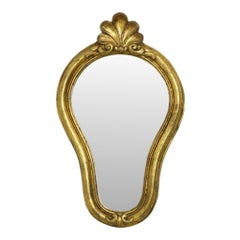 French Crested Mirror Gold Leaf Baroque Style Classic 48cm