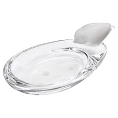 Französischer „Cristal de Sèvres“ – mattierter Vogel als Ablage / Aschenbecher