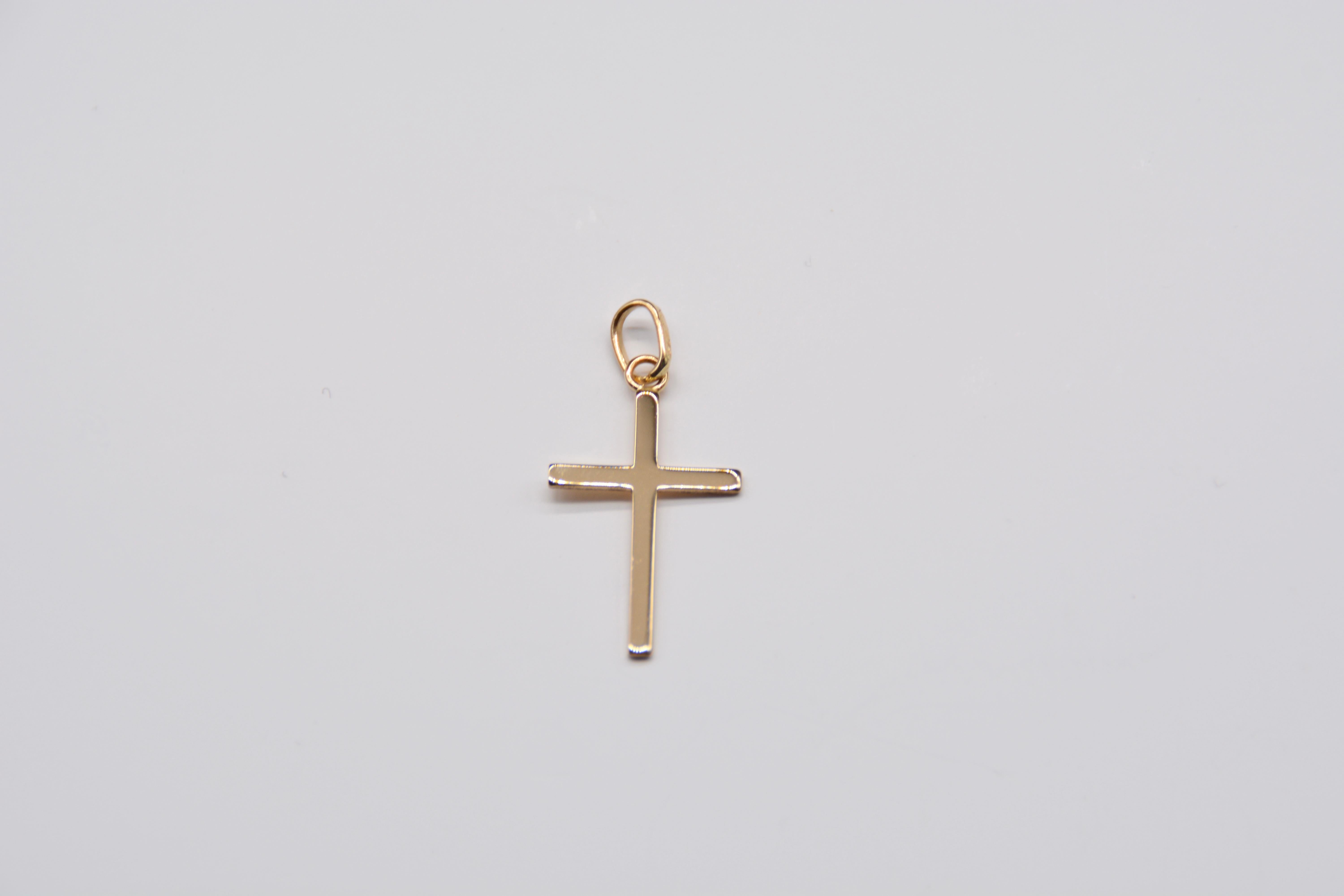 Pendentif Croix En Alliage Doré - Neuf Sans Emballage, Bijou Fantaisie Unisexe