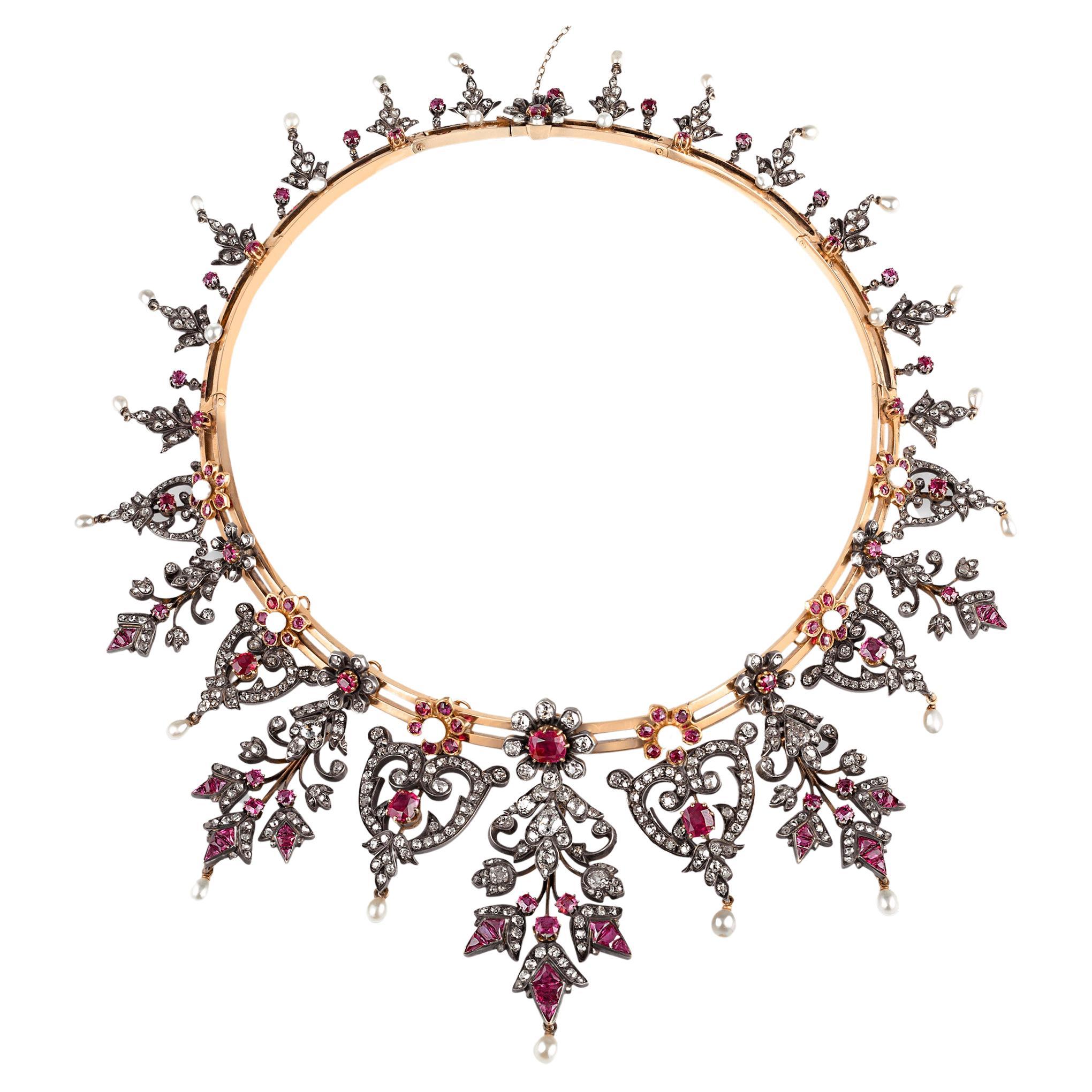 French Crown Jewels Burma Ruby Necklace