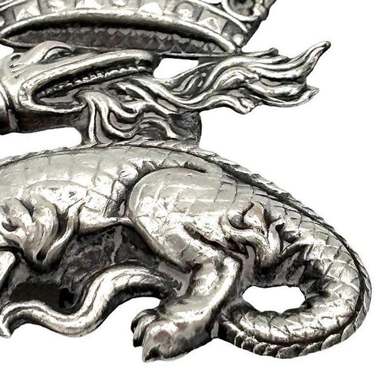 Americano Drago incoronato francese in argento con ciondolo araldico di Re Francesco 1° Emblema in vendita