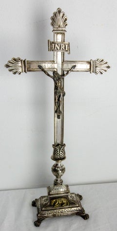 French Crucifix on Pedestal, Late 19th Century
