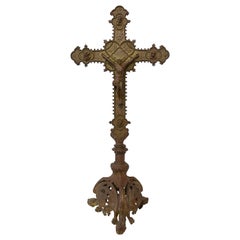 French Crucifix on Pedestal, Late 19th Century