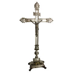 French Crucifix on Pedestal, Late 19th Century
