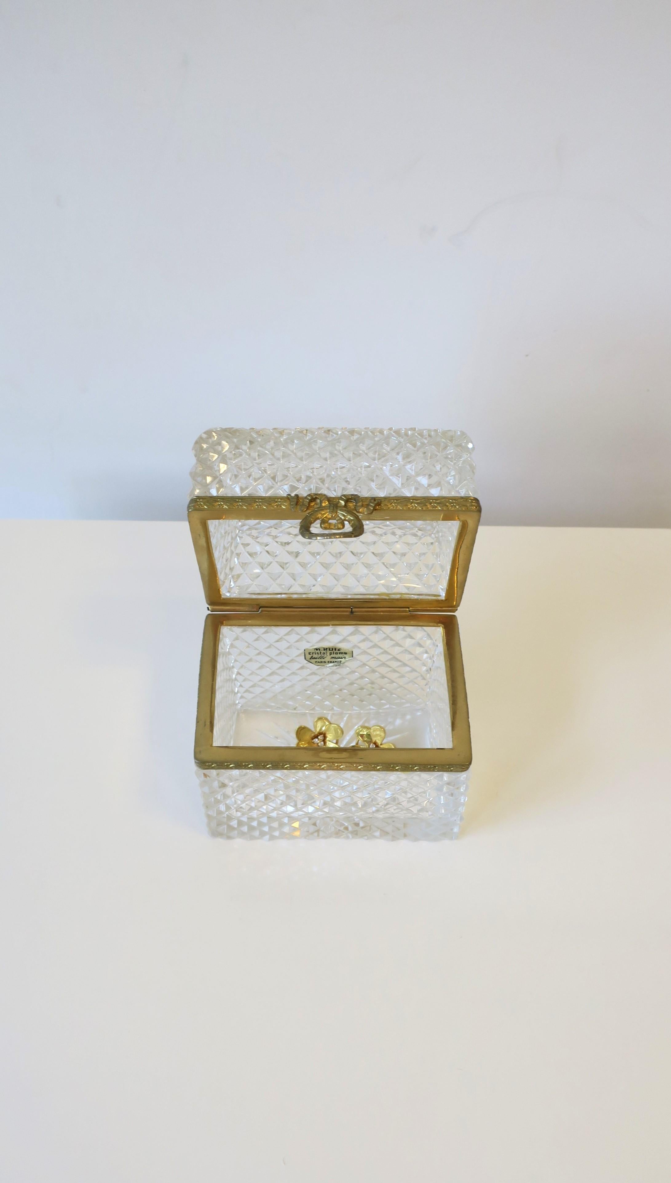 French Crystal Jewelry Box, from Paris, circa 20th Century 9