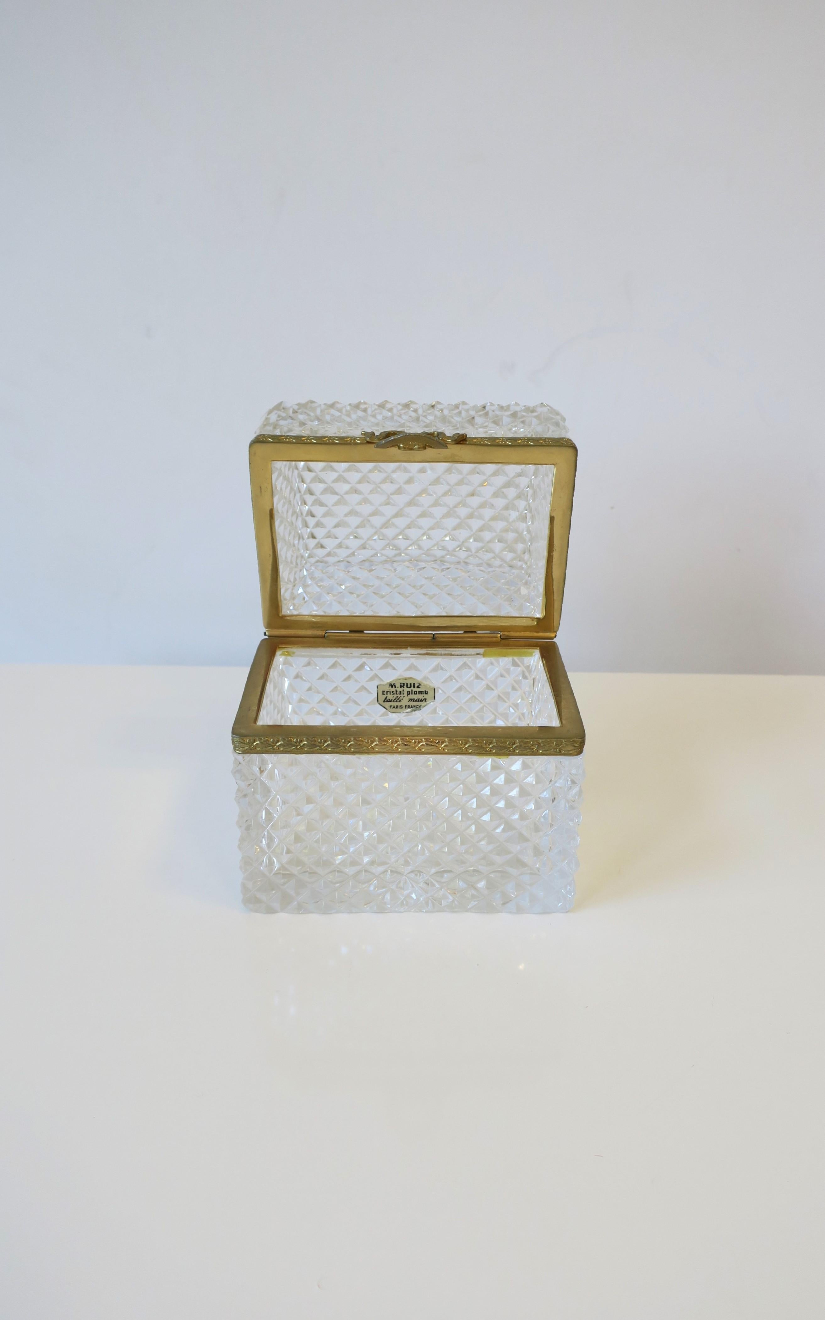 French Crystal Jewelry Box, from Paris, circa 20th Century 11