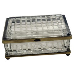 Antique French Crystal And Bronze Box
