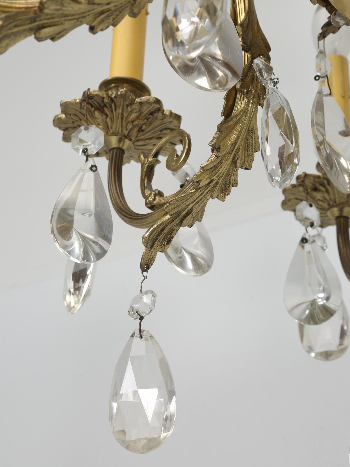 French Crystal and Bronze Chandelier with Unusual Details Including Cameos For Sale 8