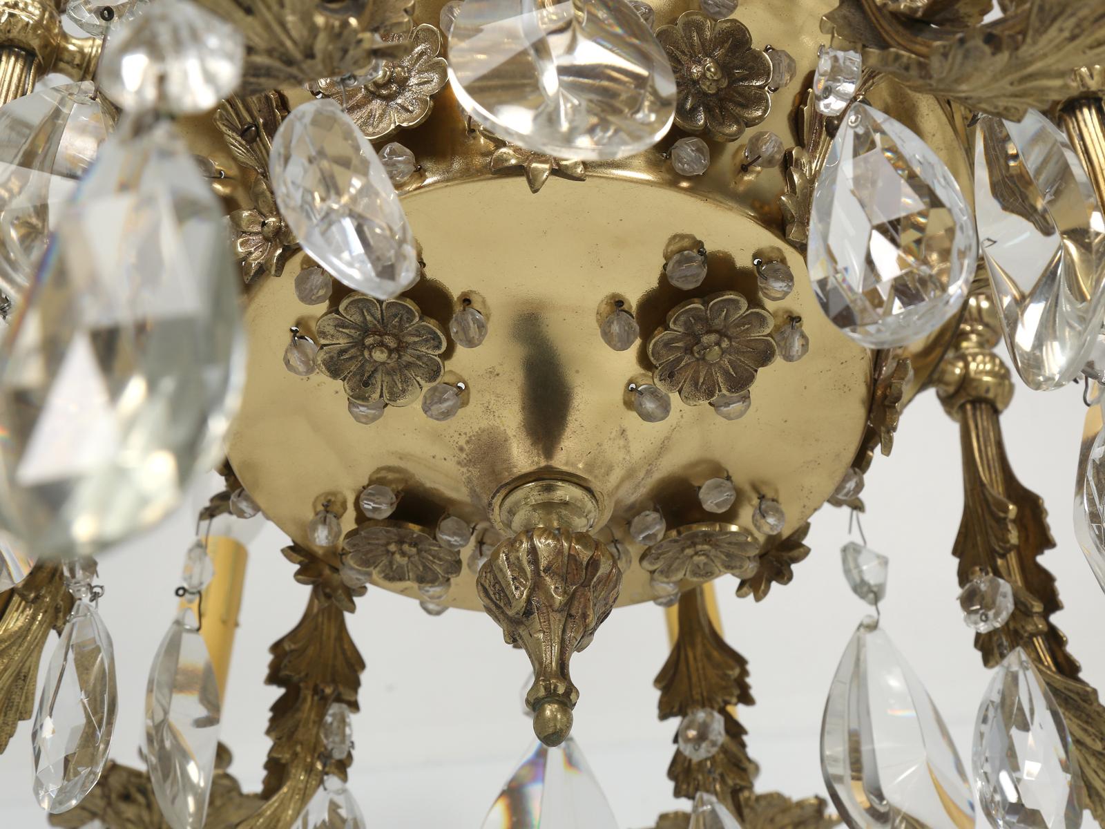 French Crystal and Bronze Chandelier with Unusual Details Including Cameos For Sale 10