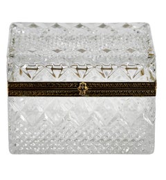 French Crystal And Gilt Metal Jewelry Box