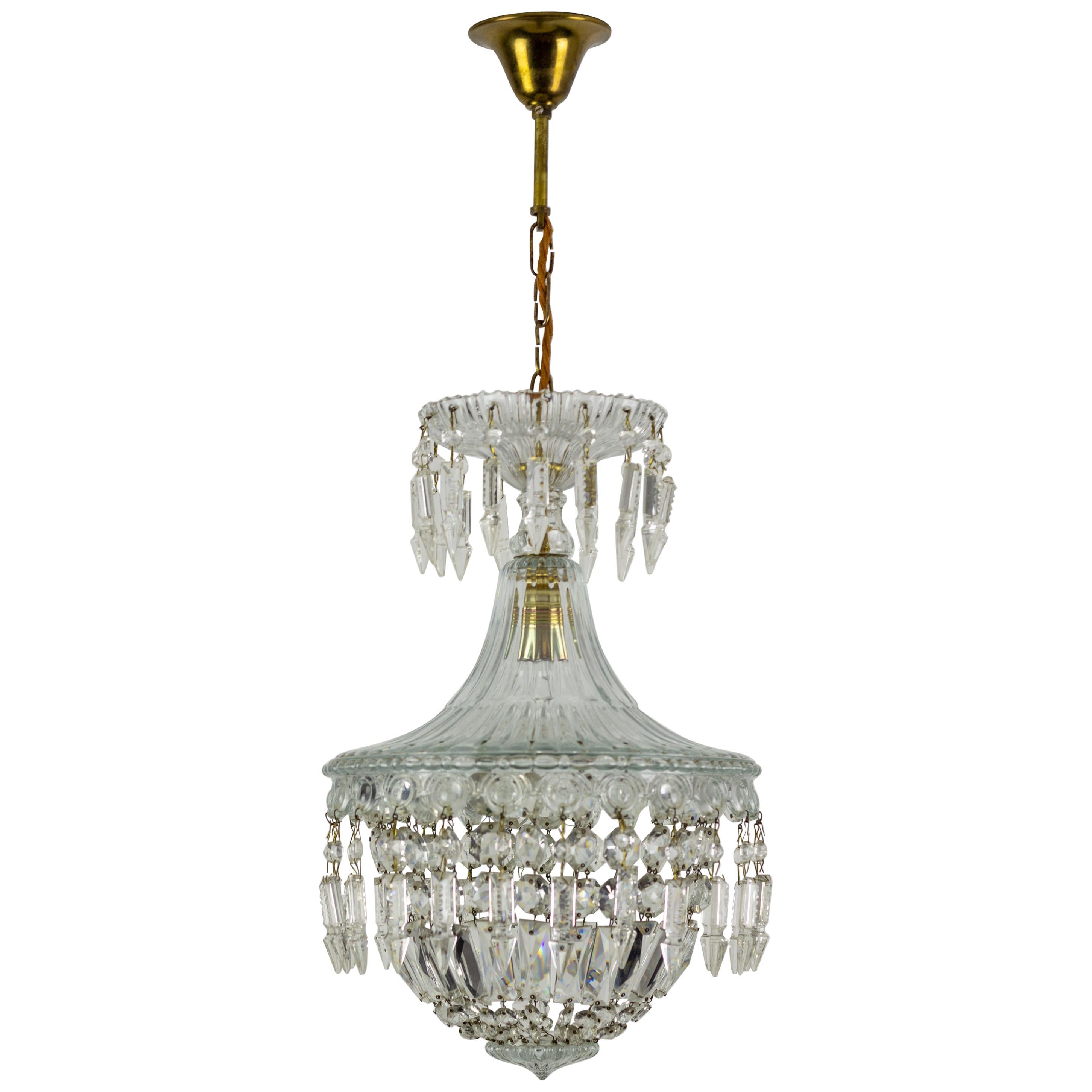 French Antique Crystal Pendant Chandeliers at 1stDibs