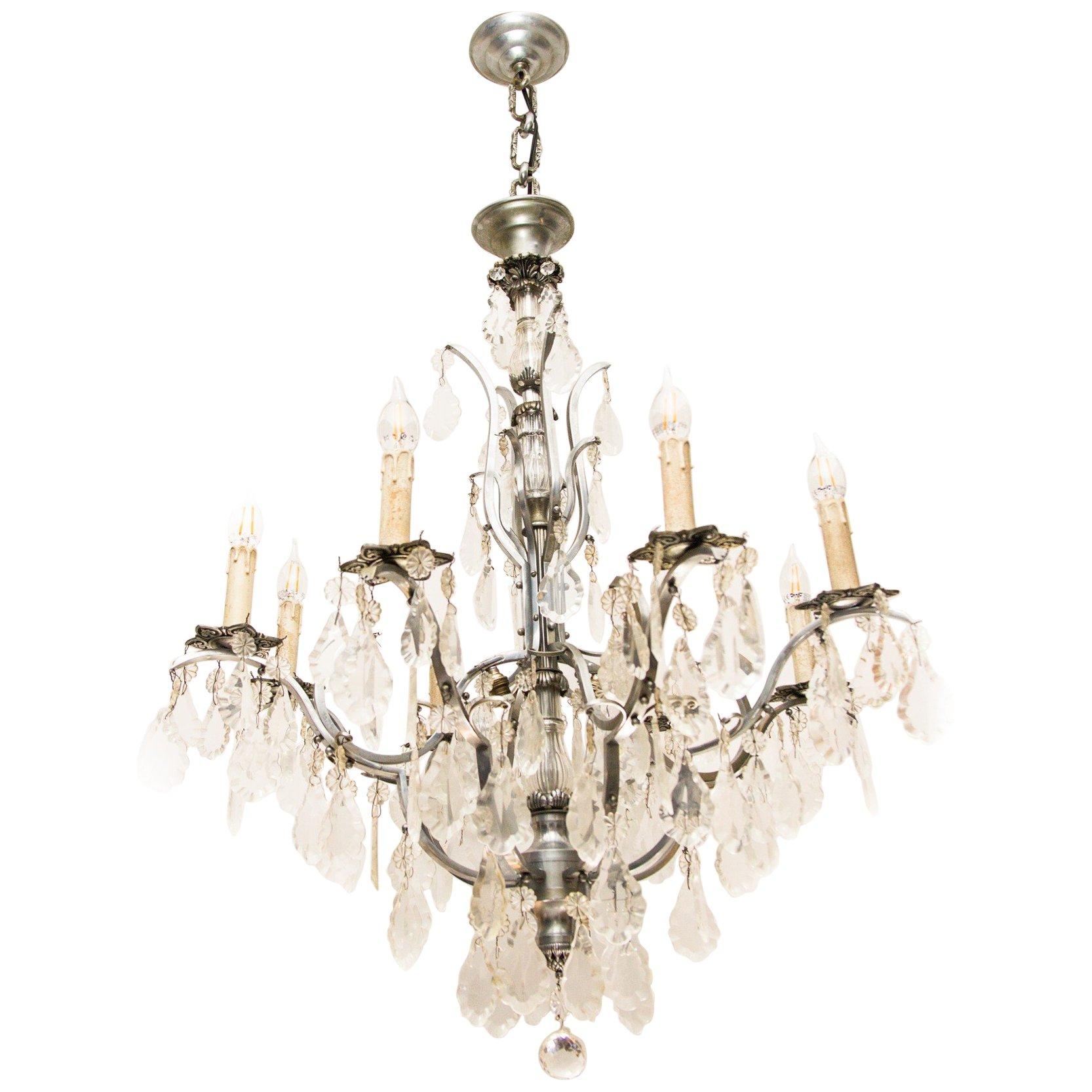 Antiqued NickelPlated Bronze Chandelier For Sale at 1stdibs