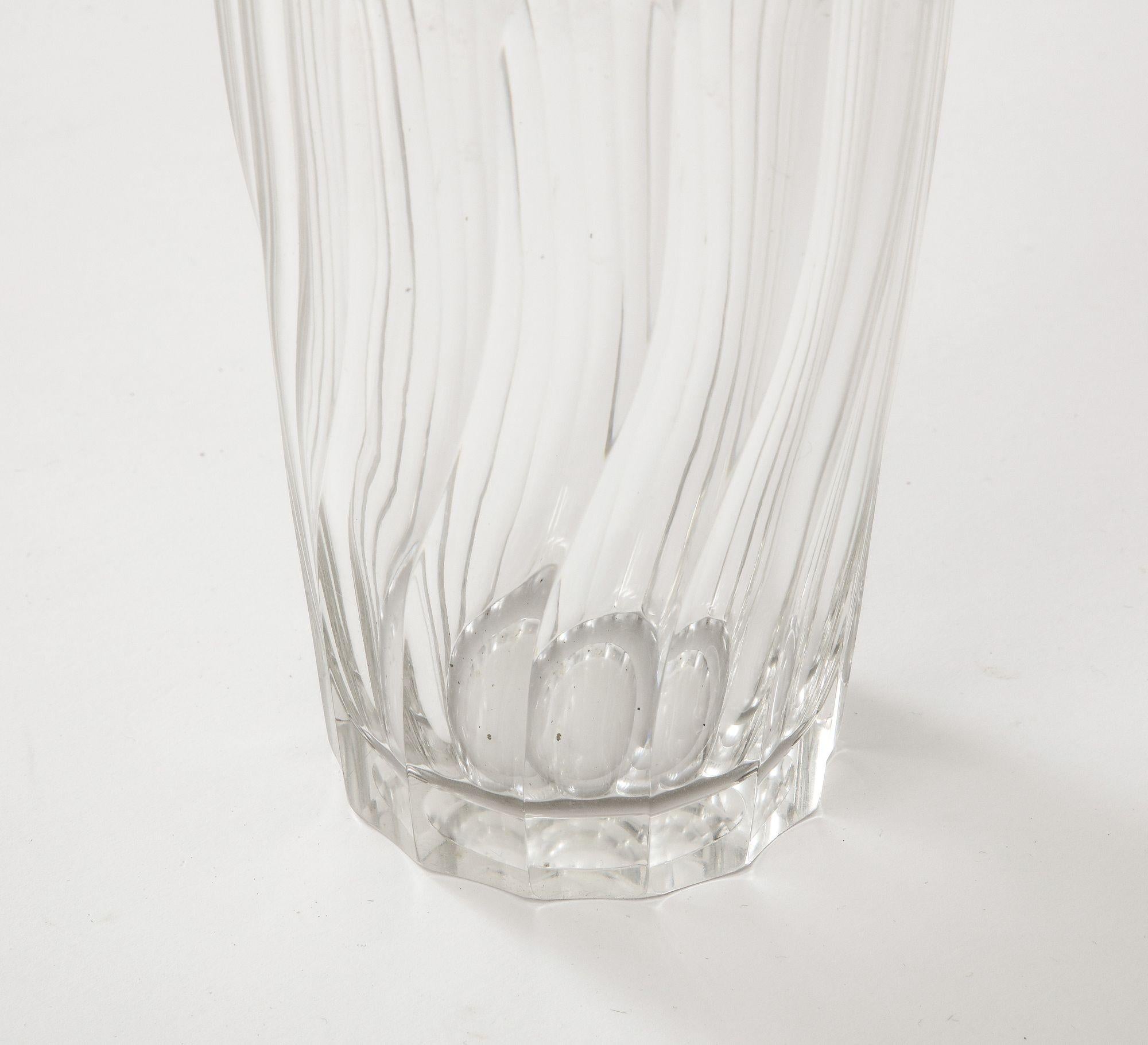 French Crystal and Silver Cocktail Shaker For Sale 1