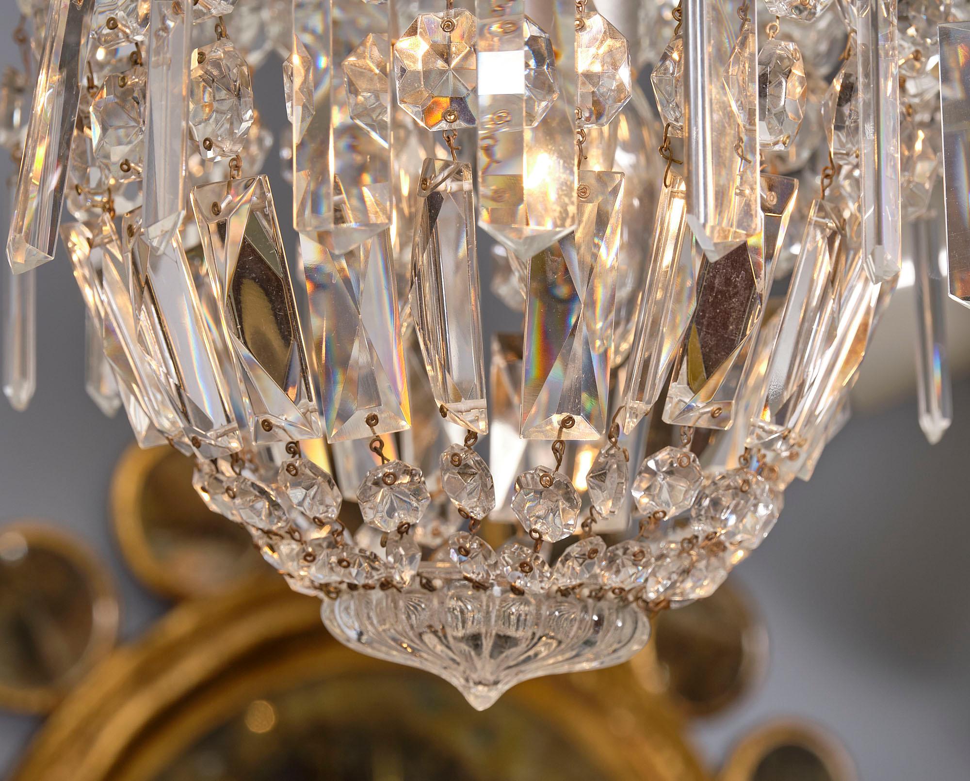 French Crystal Antique Chandelier in the Manner of Baccarat 1