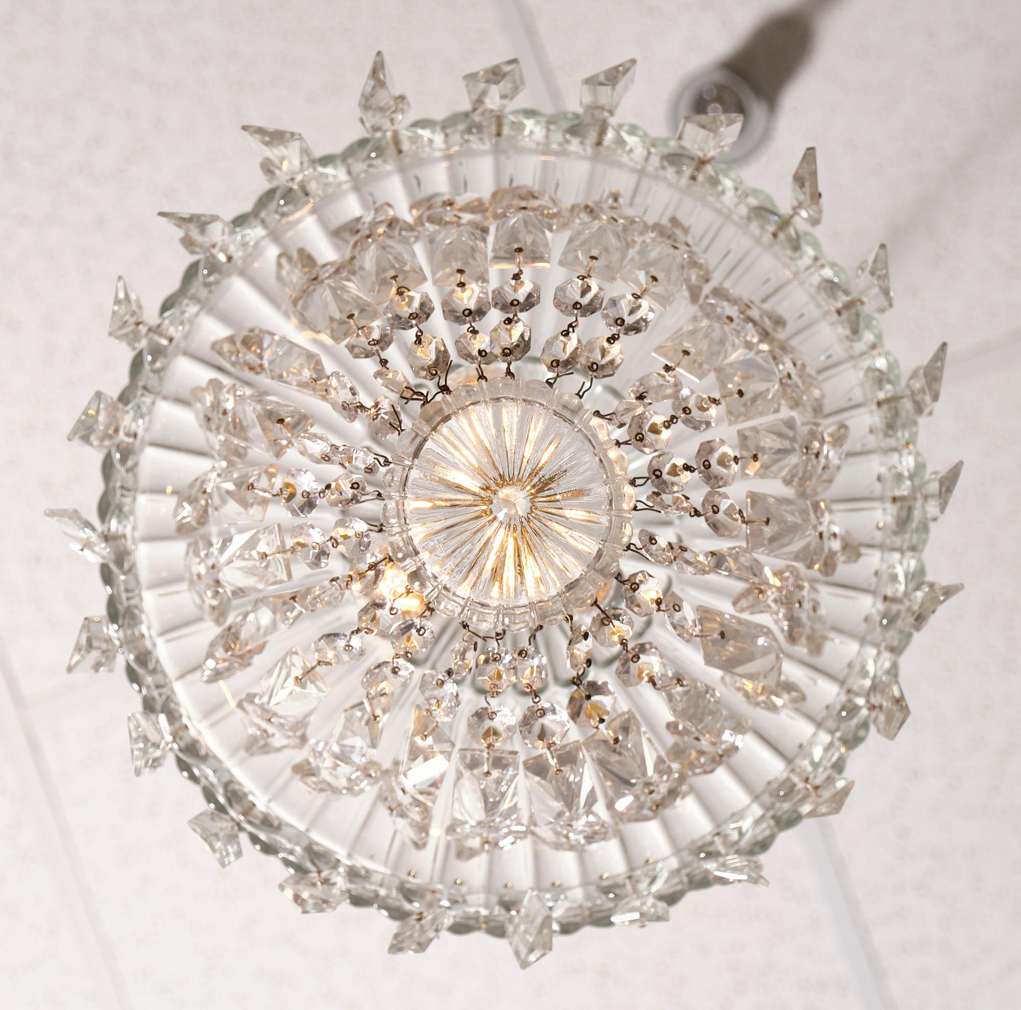 French Crystal Antique Chandelier in the Manner of Baccarat 2