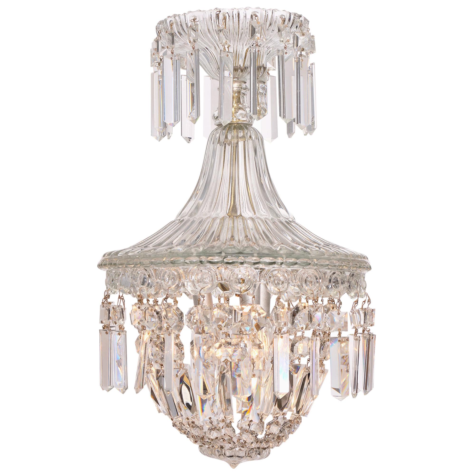 French Crystal Antique Chandelier in the Manner of Baccarat