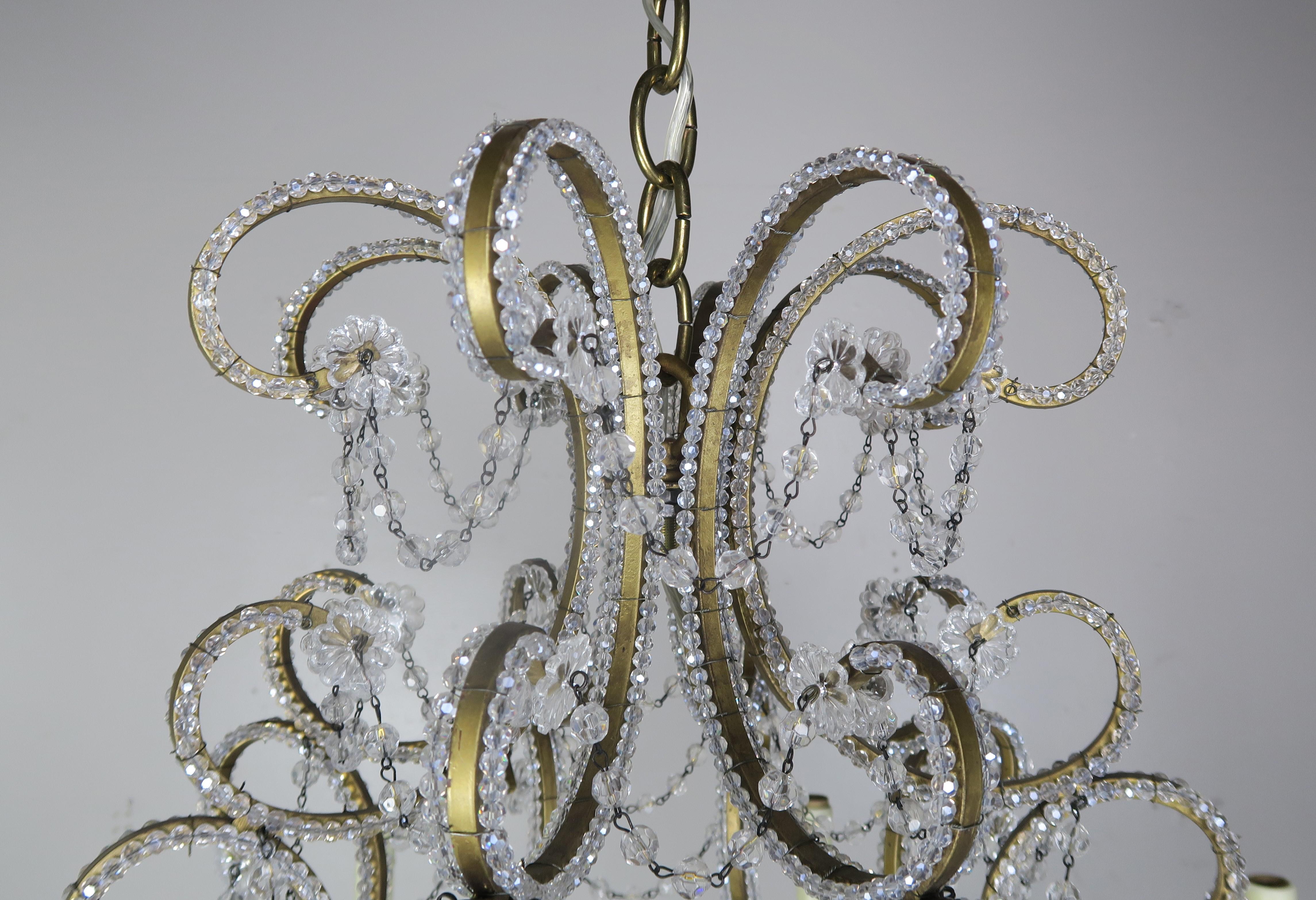 8 arm crystal chandelier